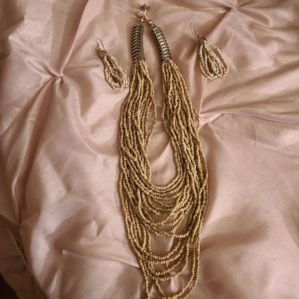 Costume earrings and necklace set-New